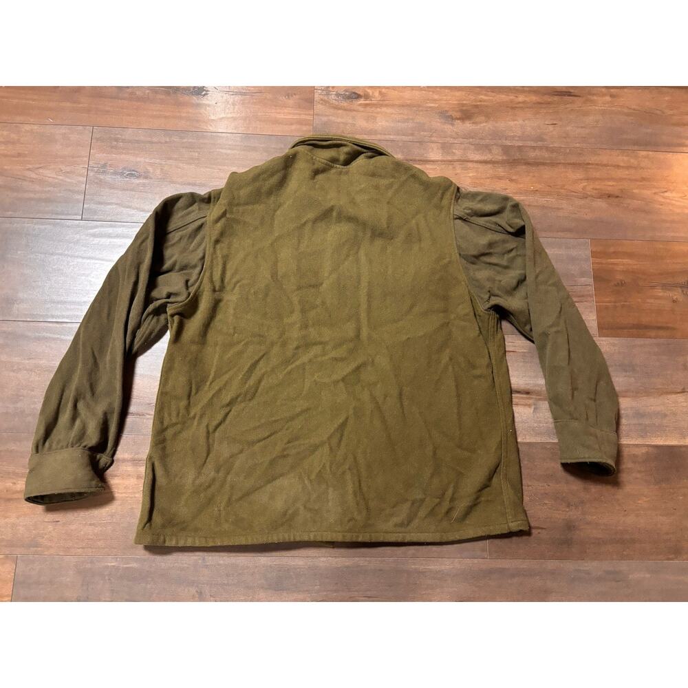 Vintage US Army Shirt Mens Medium Cold Weather Field Wool Olive Green 70s - Picture 10 of 12